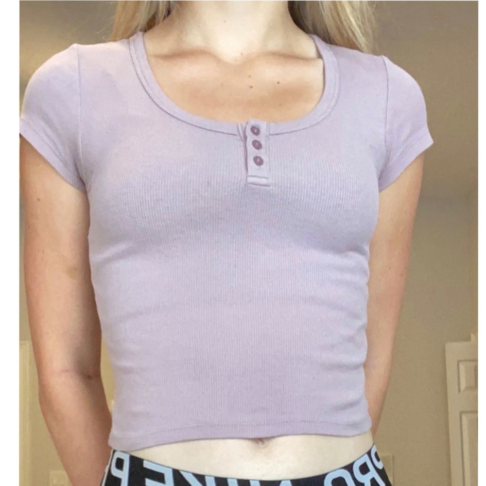 Purple buttoned crop top